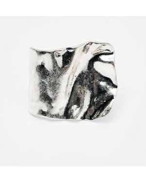 Pull&Bear Sculptural Square Ring - Blue