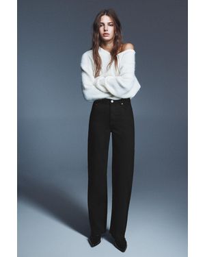 Pull&Bear High-Waist Wide Straight-Leg Jeans - Blue