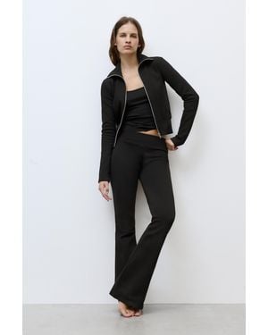 Pull&Bear Flared Trousers - Black