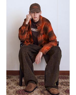 Pull&Bear Long Sleeve Check Shirt - Red