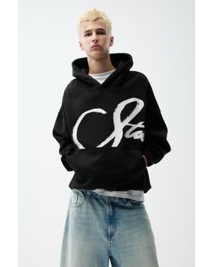 Pull&Bear Schwarzes Stwd-Sweatshirt Mit Kapuze
