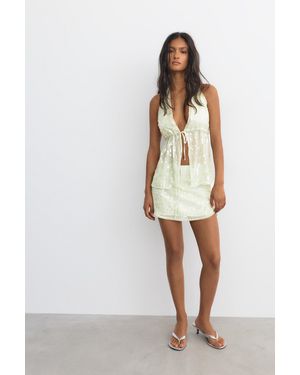 Pull&Bear Pailletten-Minirock - Weiß