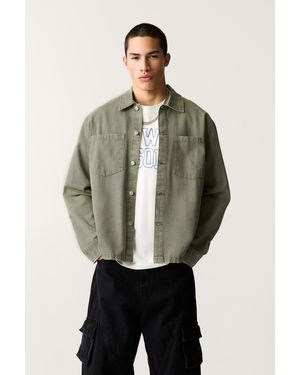 Pull&Bear Shirt With Front Pockets - Green