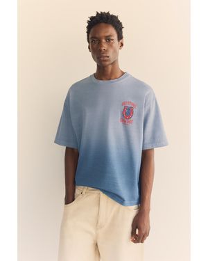 Pull&Bear Ombré T-Shirt With Studs - Blue