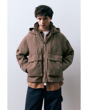 Pull&Bear Worker Jacket With Embroidered Back - Multicolour