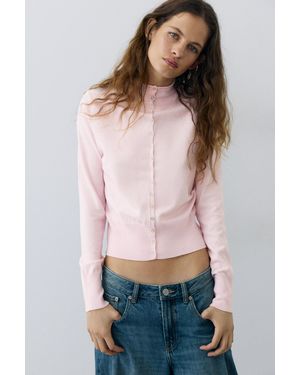 Pull&Bear Cardigan Mit Stehkragen - Rot