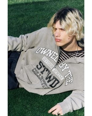 Pull&Bear Stwd Zip-Up Hoodie - Green