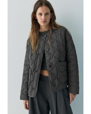 Pull&Bear Lightweight Padded Jacket - Grey