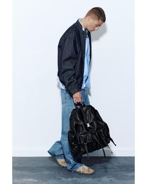 Pull&Bear Multipocket-Rucksack Aus Wildleder - Blau