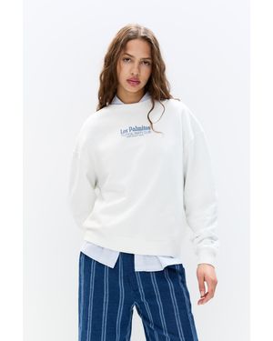 Pull&Bear Los Palmitos Sweatshirt - White