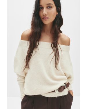 Pull&Bear Asymmetrischer Softstrick-Pullover - Natur