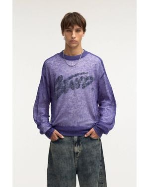 Pull&Bear Stwd Open Knit Jumper - Purple