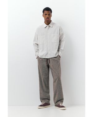 Pull&Bear Linen Blend Jogger Trousers - Grey