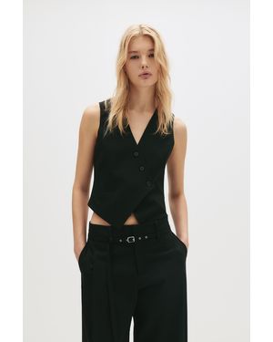 Pull&Bear Double-Breasted Button Waistcoat - Black