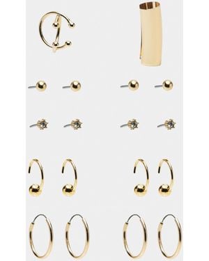 Pull&Bear 18Er-Pack Ohrringe - Weiß