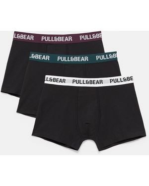 Pull&Bear Pack Of 3 Boxers - Black