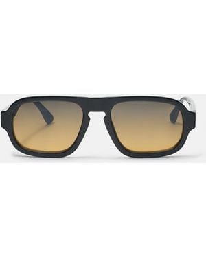 Pull&Bear Resin Aviator Sunglasses - Black