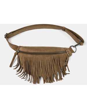 Pull&Bear Fringed Belt Bag - Brown