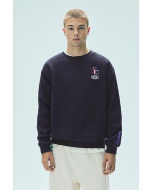 Pull&Bear Boxy-Sweatshirt Mit Print - Blau
