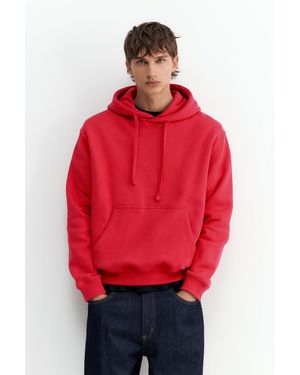 Pull&Bear Basic Hoodie - Red