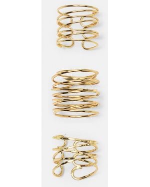 Pull&Bear Pack Of 3 Crossover Rings - White