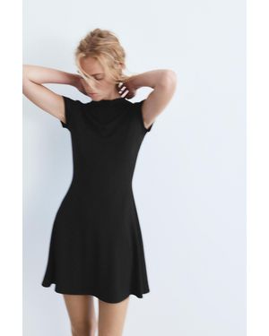 Pull&Bear Short Mock Neck Dress - Black