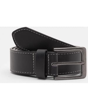 Pull&Bear Belt With Contrast Stitching - Black