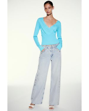 Pull&Bear Baggy-Jeans Mit Nieten - Blau
