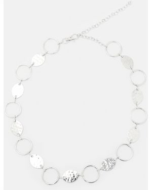 Pull&Bear Metallic Circles Belt - White