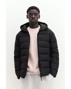 Pull&Bear Puffer Jacket With Hood - Black
