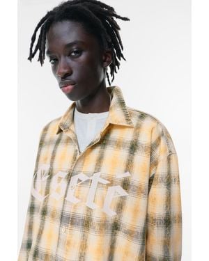 Pull&Bear Check Long Sleeve Shirt - Black