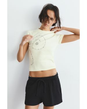 Pull&Bear Sports Shorts With Elastic Waist - White