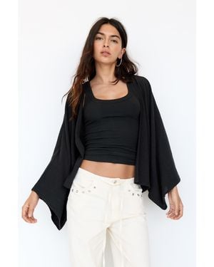 Pull&Bear Short Rustic Kimono - Black