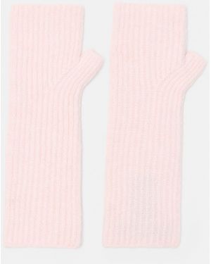 Pull&Bear Ribbed Knit Mittens - Pink