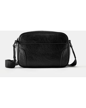Pull&Bear Casual Suede Crossbody Bag - Black