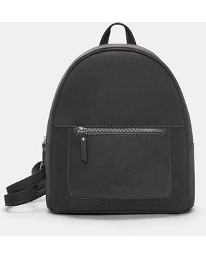 Pull&Bear Textured Mini Backpack - Black