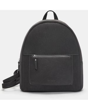 Pull&Bear Textured Mini Backpack - Black