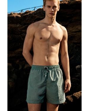 Pull&Bear Regular Fit Swim Shorts - Green