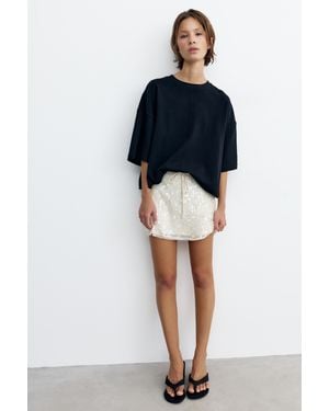 Pull&Bear Pailletten-Minirock - Natur
