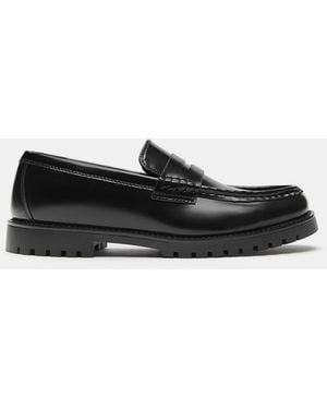 Pull&Bear Chunky Sole Loafers - Black