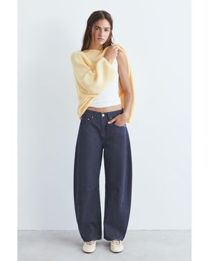 Pull&Bear Striped Balloon Jeans - Blue