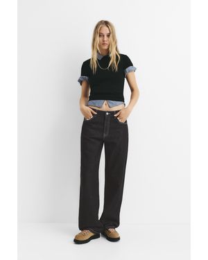 Pull&Bear Star Embroidered Jeans - Blue