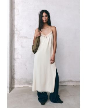 Pull&Bear Camisole Midi Dress - Natural