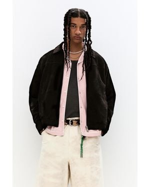 Pull&Bear Faux Suede Jacket - Black