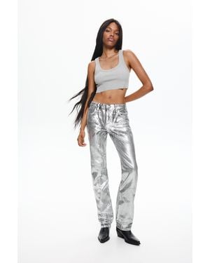 Pull&Bear Metallic Jeans - White