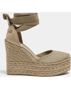 Pull&Bear Platform Wedge Espadrilles - Natural