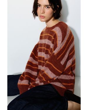 Pull&Bear Striped Jumper - Red