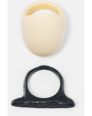 Pull&Bear Pack Of Maxi Resin Rings - White