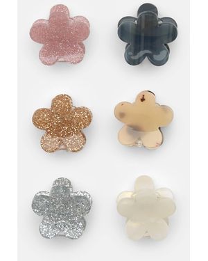 Pull&Bear Pack Of Flower Hair Clips - White