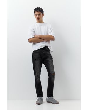 Pull&Bear Jeans Slim Mit Rissen - Grau